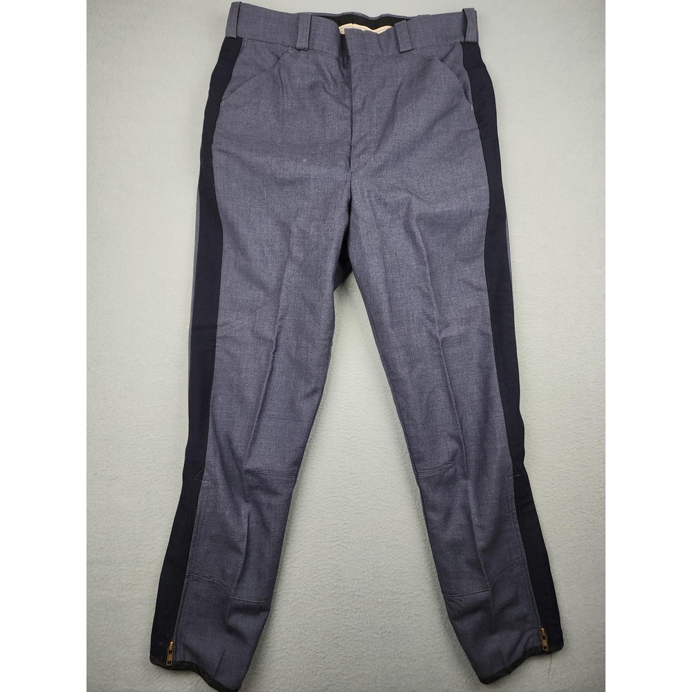 Vintage Flying Cross Dress Pants Mens 35x29 Blue Poly Wool Ankle Zip Uniform NWT